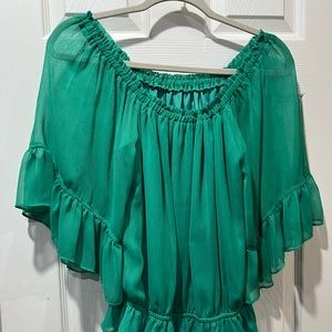 Green flowy top